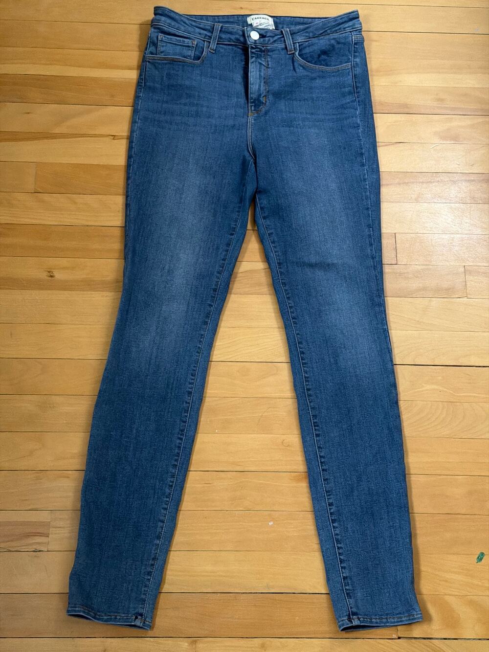 👖 L'Agence Sada High Rise Cropped Slim Jeans Summit Blue Wash Size 30